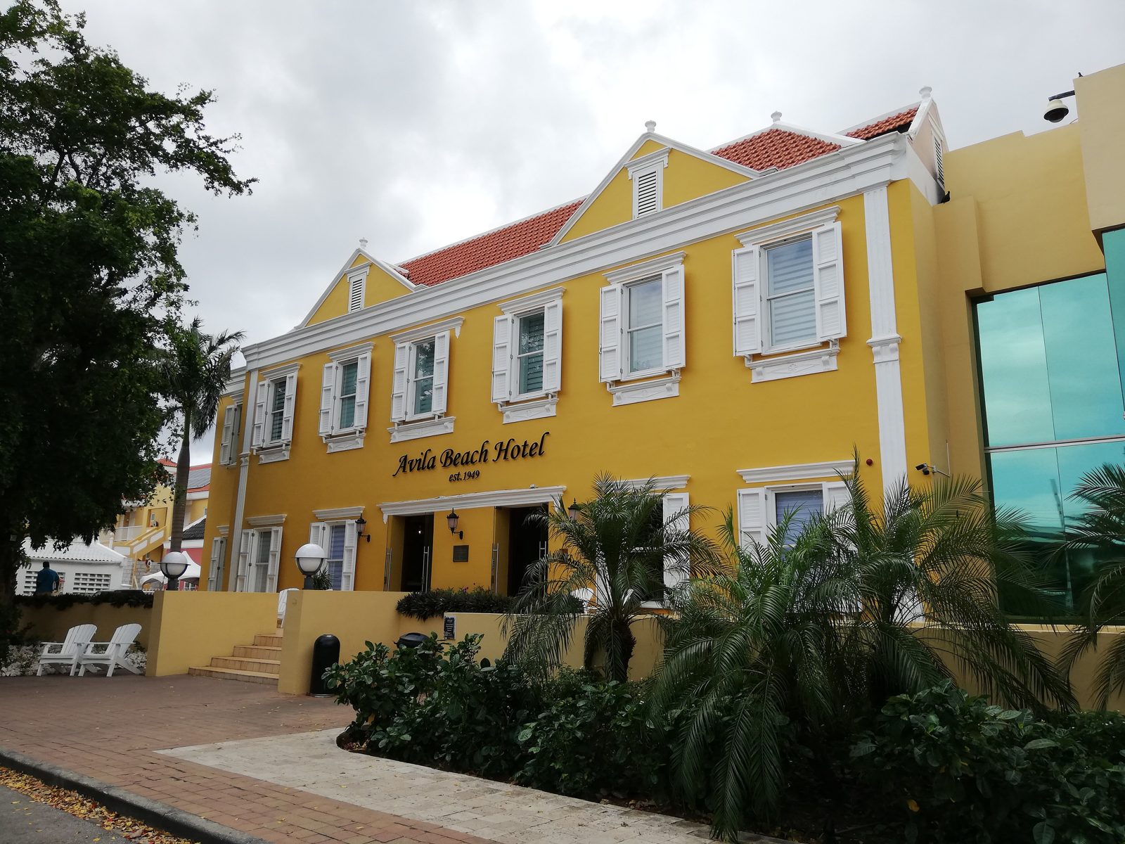 Avila Beach Hotel facade on the Willemstad waterfront