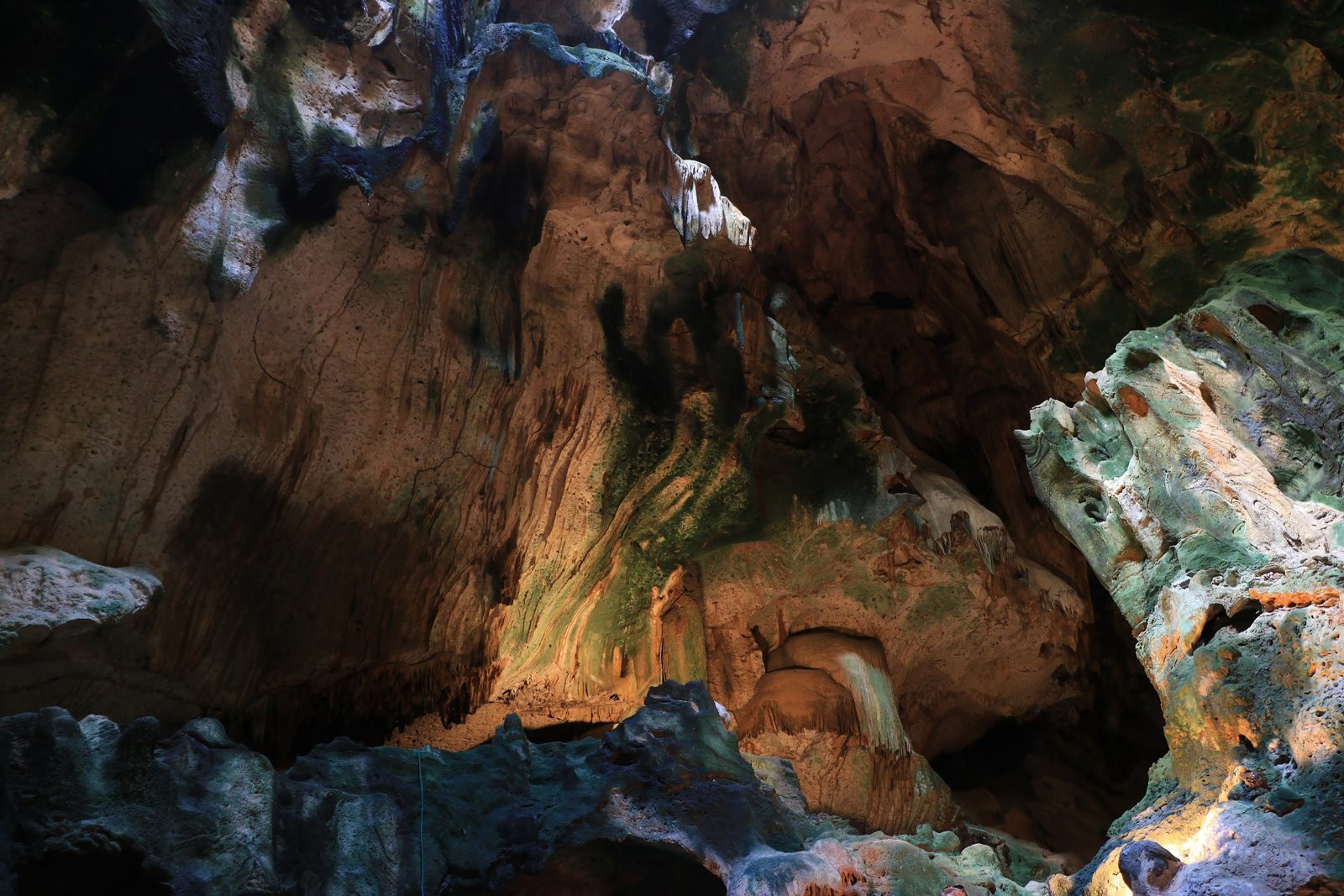 Rock formations inside the Hato Caves