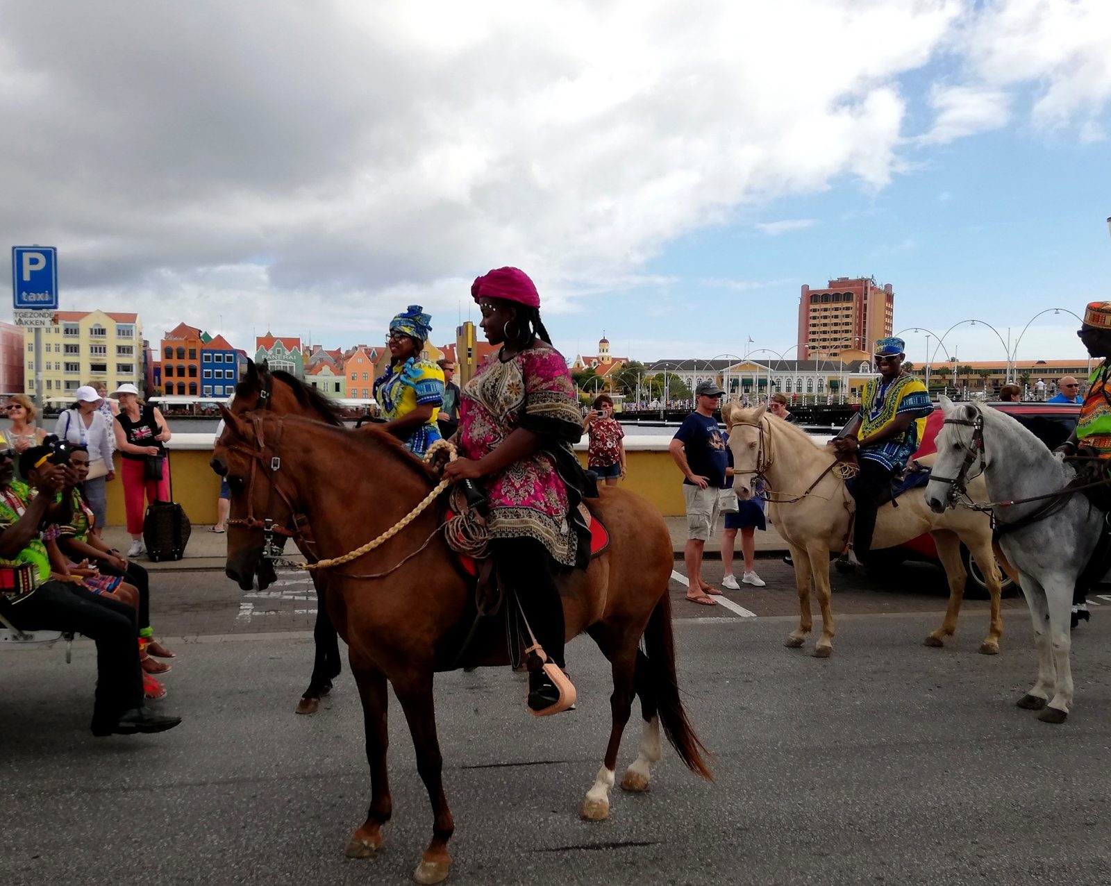 Riders and spectators at the Horse Parade, Otrobanda