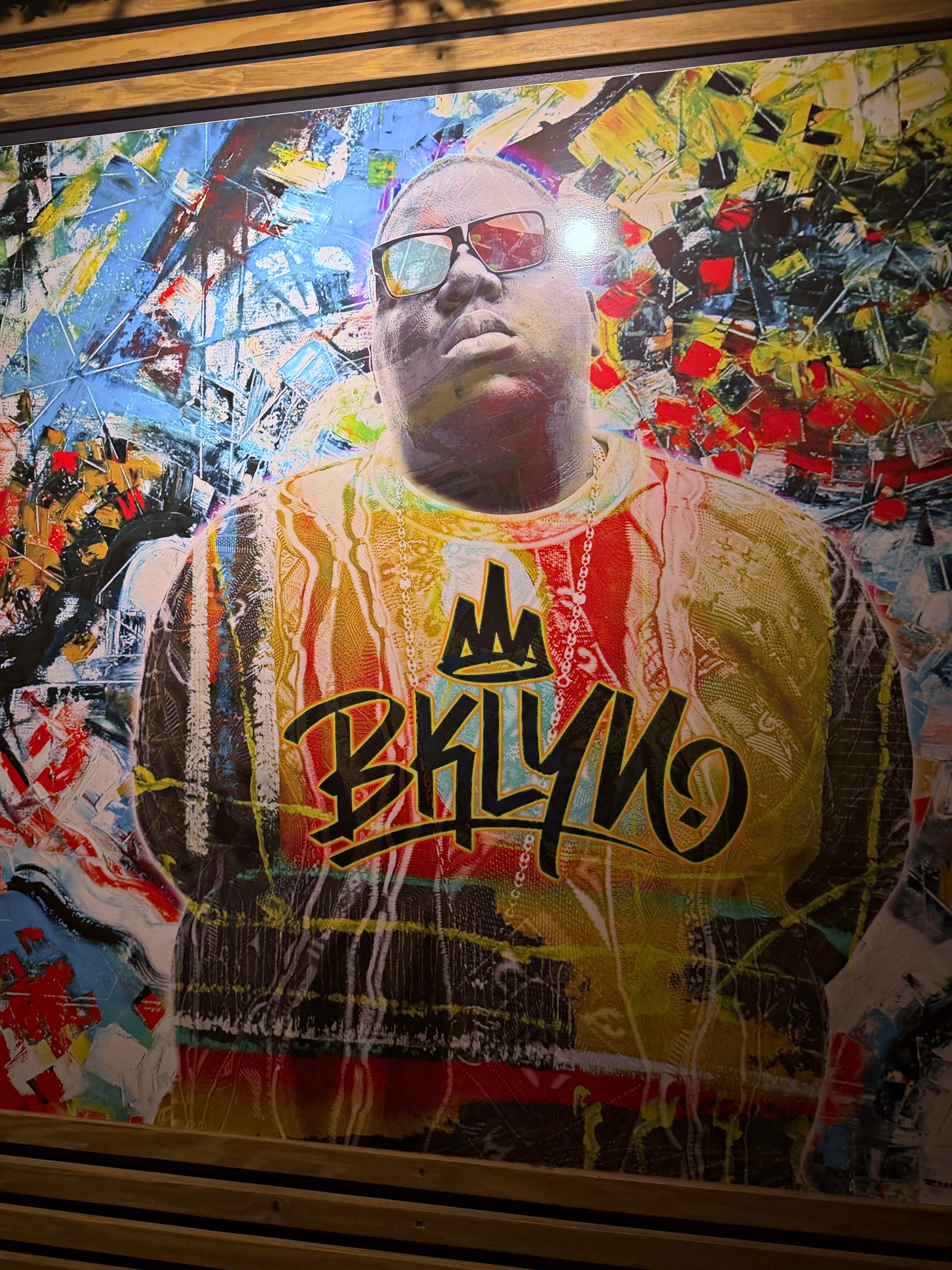 Colorful painted mural inside BKLYN